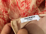 VILSHENKO Giovanna tiered crinkled silk-chiffon midi dress Size UK 10 US 6 ladies