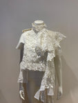 SACAI MOST WANTED HEAVY LACE ASYMMETRIC BLOUSE SHIRT SIZE XS ladies