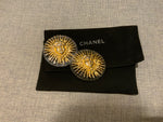 CHANEL SOLD OUT Circa 1990 Karl Lagerfeld Le Roi Soleil gilt and resin earrings ladies