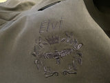 Elvi Trench Coat Navy Blue Leopard Print Lining Button Down Size 20 ladies
