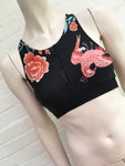 Running Bare Sports Bra Arabesque Zip Crop Maggie Size UK 8 US 2/4 ladies