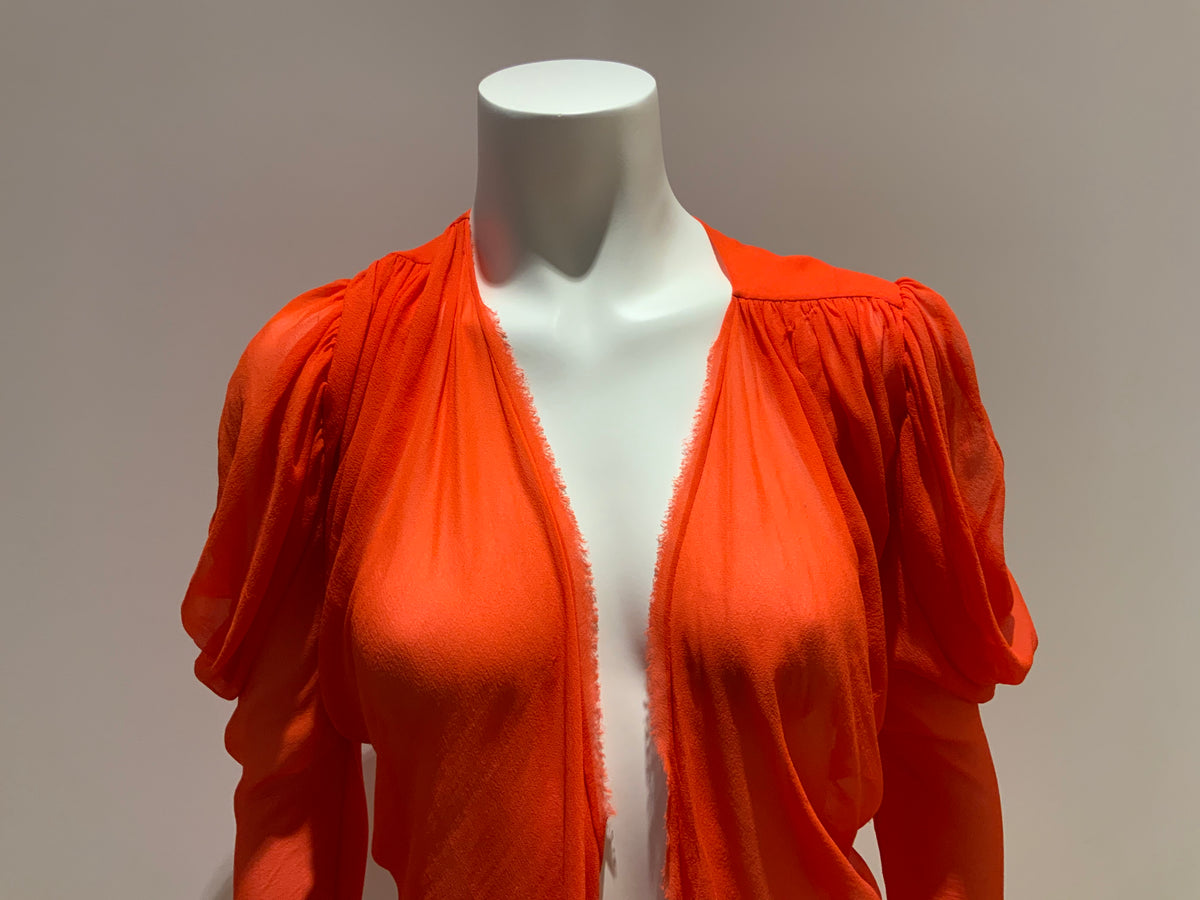 JASMINE DI MILO Coral Red Open Front Sweater Top Size UK 10 US 6 ladies