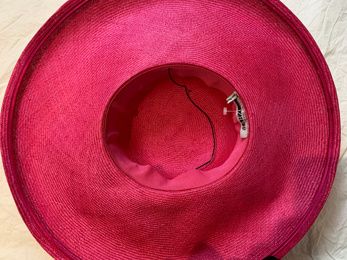 Marzi Firenze Pink Wide Brim Dress Hat Hand Made in Italy HARRODS ladies