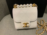 CHANEL Iconic Quilted Chic Pearls Crossbody Bag Quilted Goatskin Mini Bag ladies