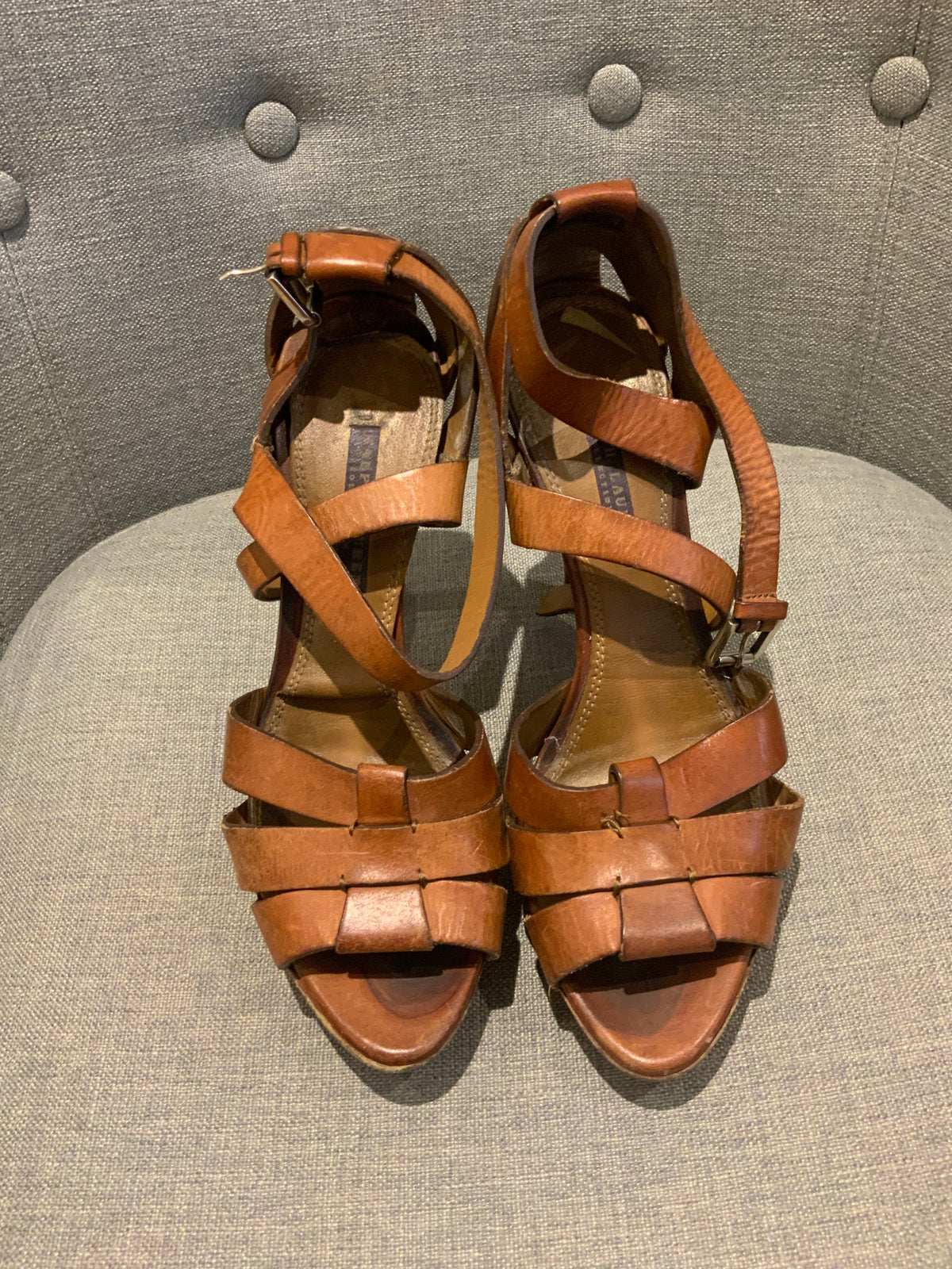 Ralph Lauren Collection Brown Leather Sandals Size 9 1/2 UK 6.5 39.5 ladies