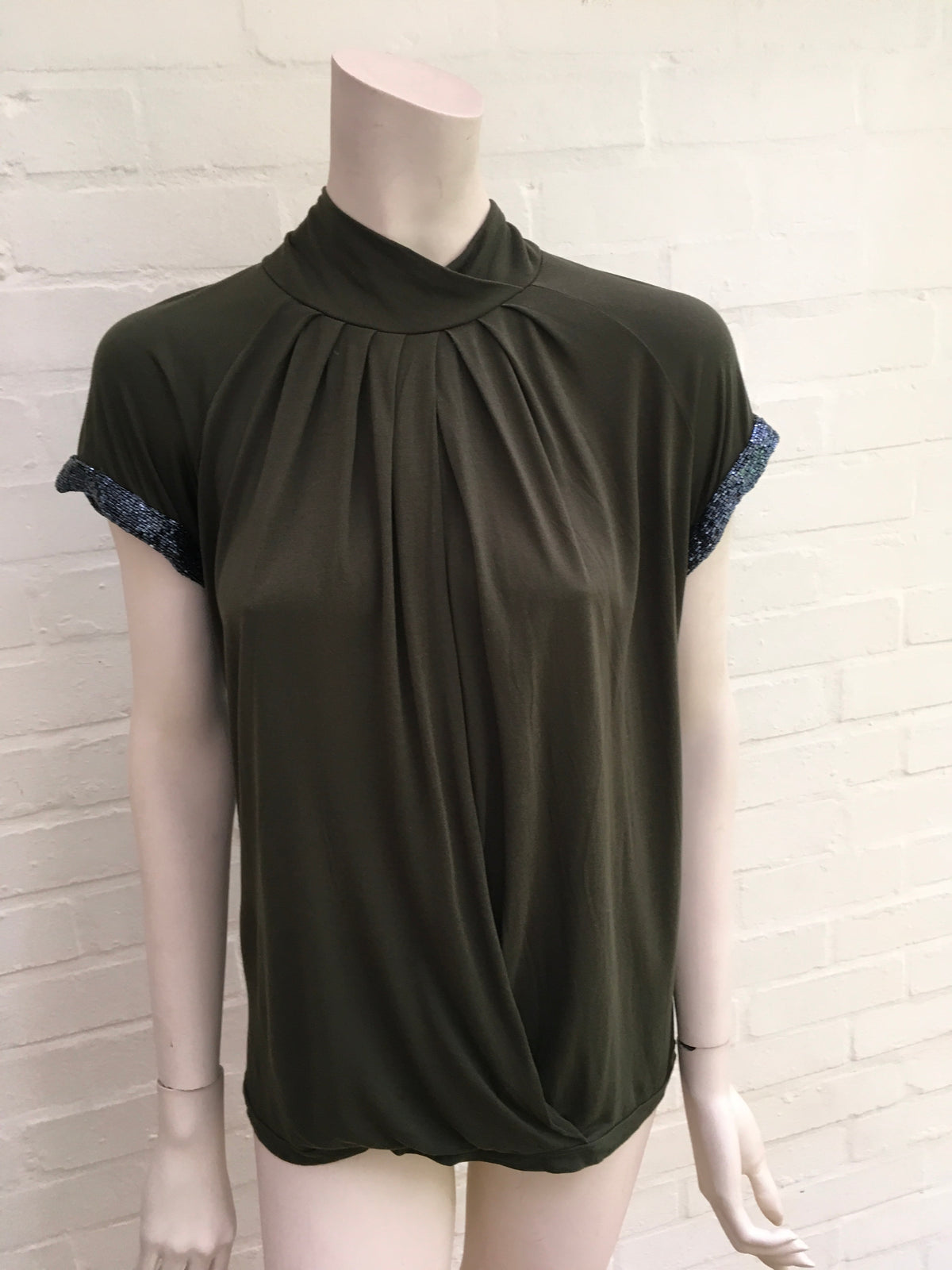 PINKO Backless Khaki Amazing Top Ladies