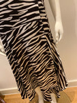 Ganni Zebra print Zebra-print stretch-silk satin wrap skirt Size F 38 UK 10 US 6 ladies