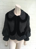 LOUIS VUITTON GREY WOOL VELVET TRIM COAT Ladies