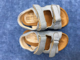 IL GUFO Velcro Strap Leather Sandals in Grey Size 21 Children
