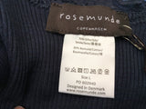 Rosemunde Copenhagen Silk Cotton Long Sleeve Lace Top - Navy Size L Large Ladies