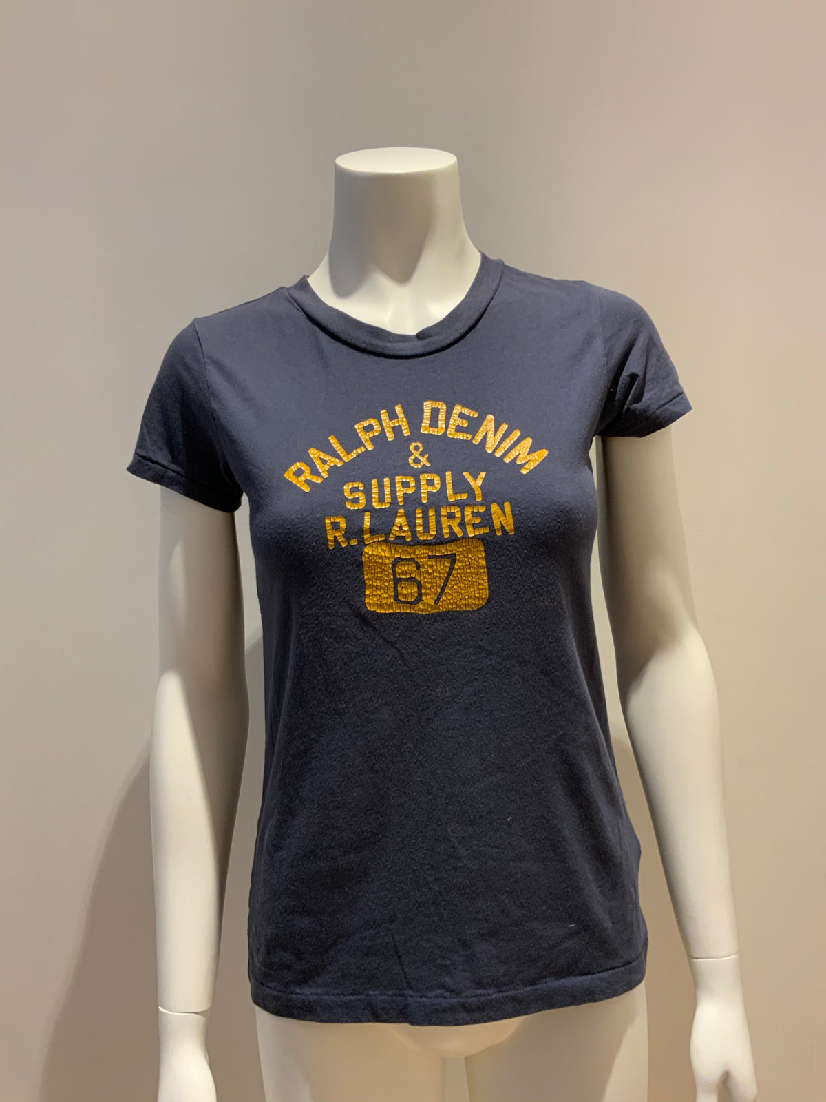 RALPH LAUREN Denim & Supply Blue Distressed T shirt SIZE S small ladies