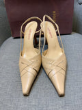 Kurt Geiger Beige Pointed Toe Slingback Shoes Size 10 Eu 40 UK 7 ladies