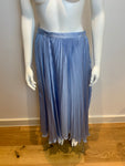 Ralph Lauren Blue Pleated Silk Midi Skirt Size US 4 UK 8 S SMALL ladies
