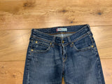 Levis 570 Navy Blue Straight Fit Denim Faded Stretch Jeans W27 L34 ladies