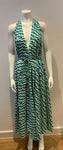 Alexandra Miro Green Goddess Printed Cotton Maxi Dress Size M medium ladies