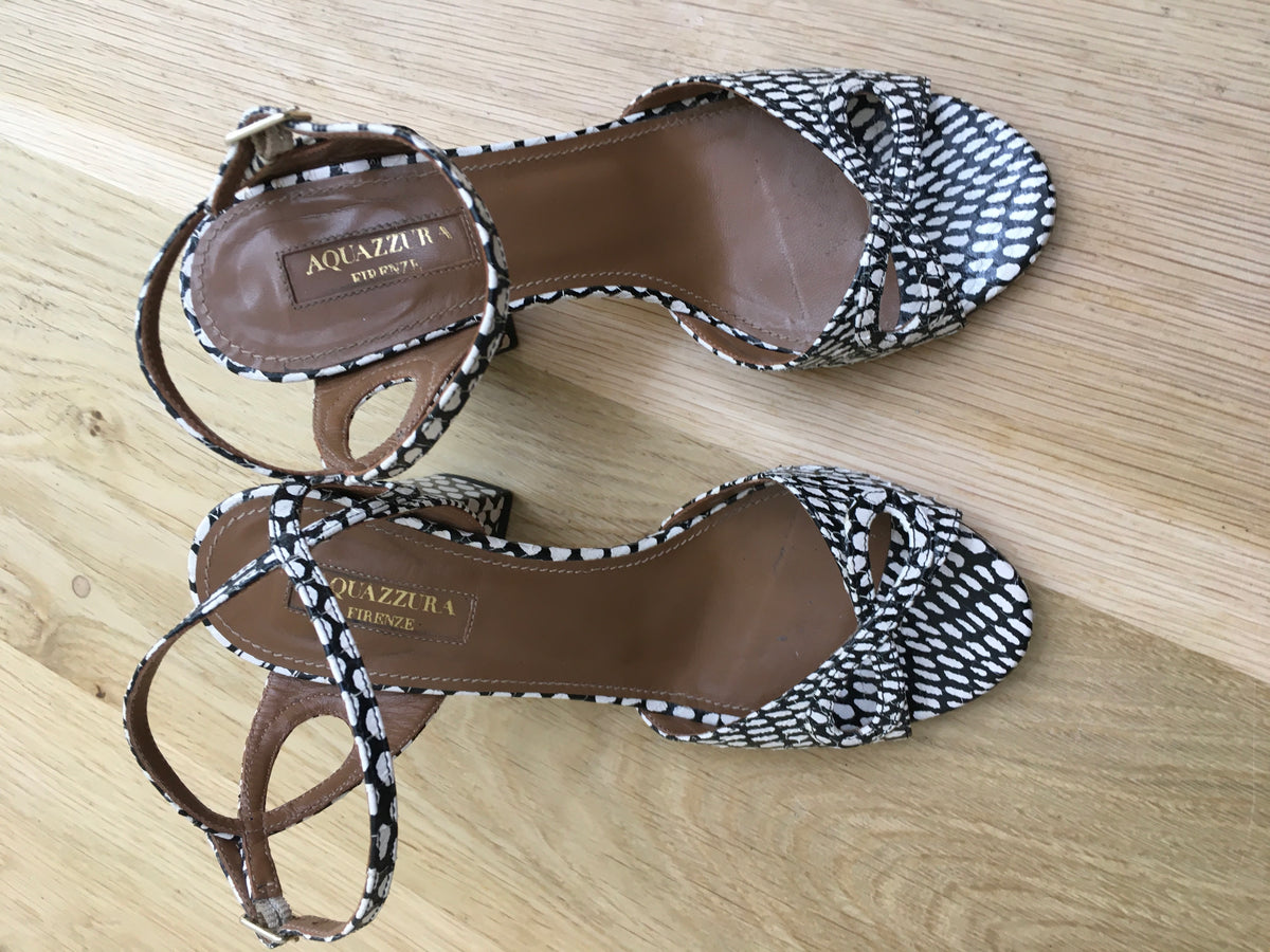 Aquazzura Embossed Leather Sandals Size 35  ladies
