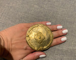 RALPH LAUREN Gold Metal Huge Oversized Round Ring Size 8 ladies