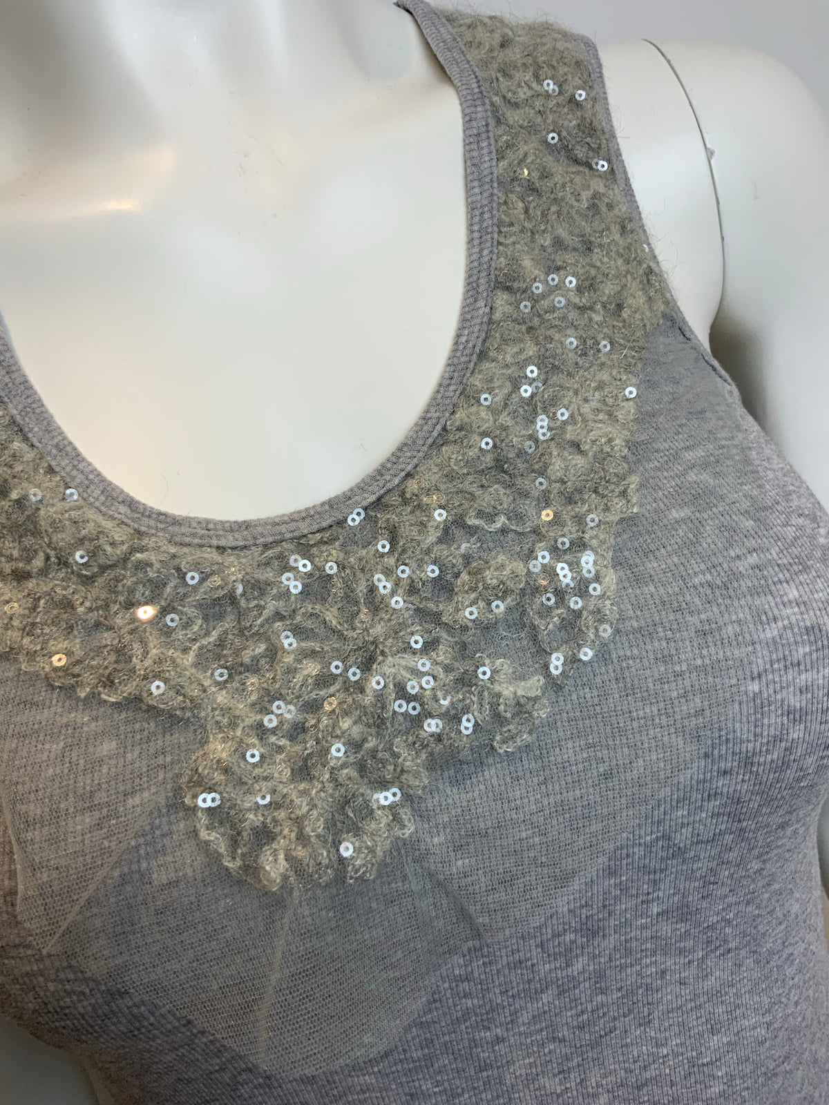 Brunello Cucinelli Superkid Mohair Knit & Sequins Tank Top Size XS / S ladies