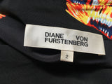 Diane von Furstenberg Cutout Parrots belted printed silk jumpsuit Size US 2 Ladies