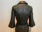 POLECI Amazing Leather Laser Cut Trench Coat Size UK 4 US 0 XXS ladies