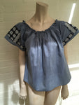 Ulla Johnson Milo Denim Top Tunic Embroidered in India US 4 UK 8 ladies