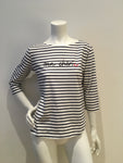 CHINTI & PARKER Printed striped organic cotton T-shirt Top Size S small ladies