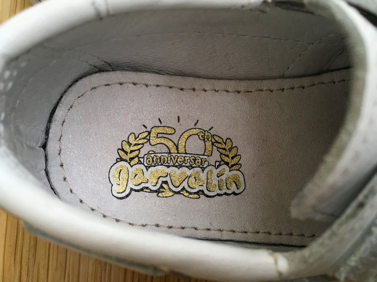 GARVALIN 50 aniversario Boys Shoe White Leather Size 20 Children