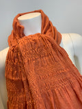 Peach thin knit wool scarf fringe trim scarf shawl AMAZING ladies