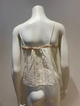 RALPH LAUREN Cropped Roses Ruffle Spaghetti Strap Tank Top Size S small ladies