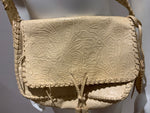 RALPH LAUREN Natural Tooled flower Leather Messenger Bag Handbag ladies