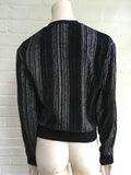 SAINT LAURENT Glitter-Striped Velour Velvet Jumper Sweater Size XS Ladies