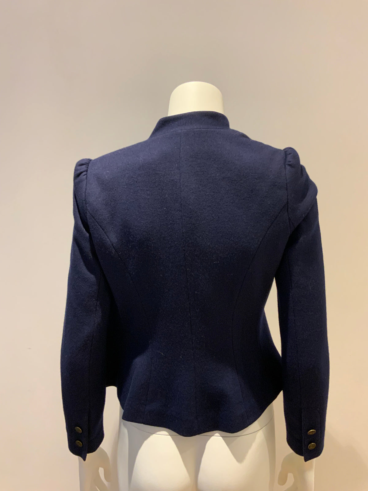 RALPH LAUREN Polo Wool Blend Navy Fitted Jacket Size US 4 UK 8 S small ladies