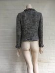 CHANEL : Tweed Collarless Jacket Blazer Wool Ladies