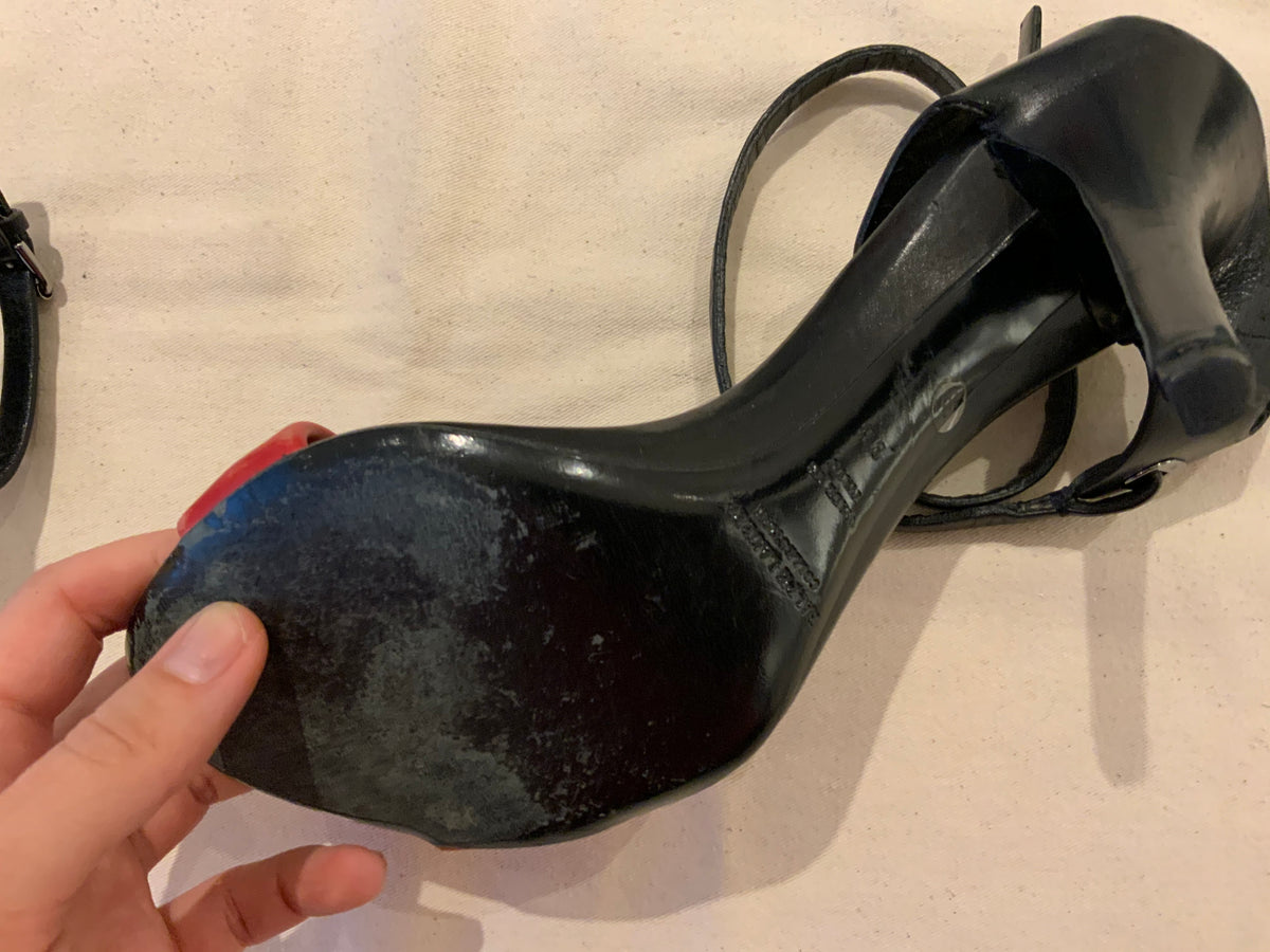 Ralph Lauren Collection Red & black Balira Sandals Size 9 39 UK 6 ladies