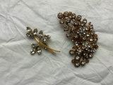 Lot of Two Custom Crystals Brooches Set ladies