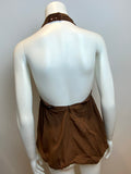 Sass & Bide MOST WANTED Brown Silk Halter Top Sequins EU 38 UK 6 US 2  ladies