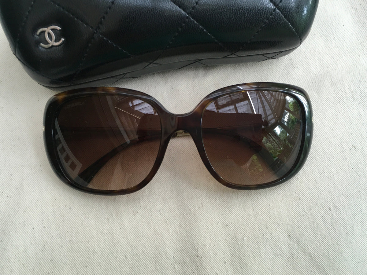 CHANEL Tortoise Bijou Limited 5292 B A C.714/s5 Swarovski Crystals Sunglasses ladies