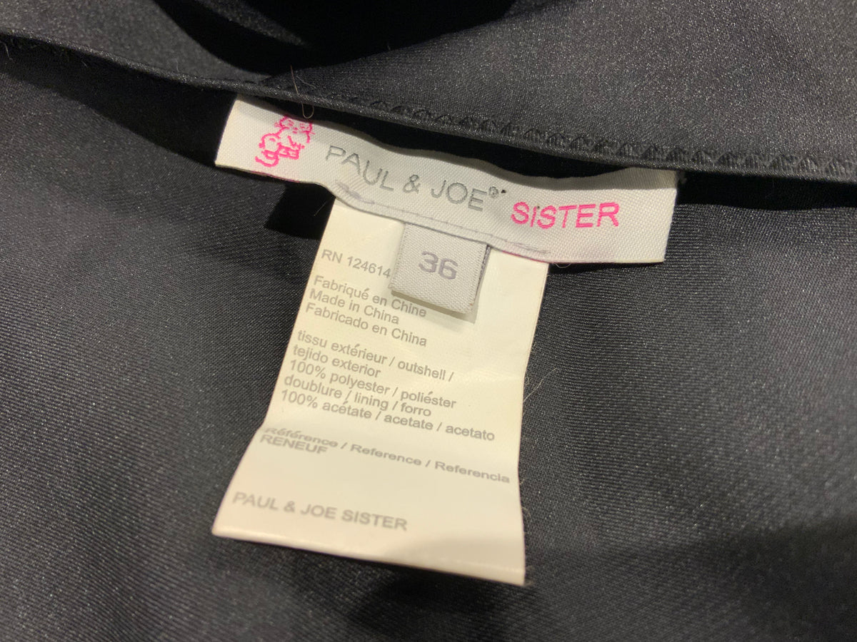 Paul & Joe Sister LBD Black Dress Size F 36 UK 8 US 4 S small ladies