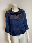 L.K. Bennett London Navy Satin Evening Blazer Size UK 14 US 10 EU 42 ladies