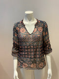 velvet by graham and spencer monaco print tunic blouse Size S small ladies