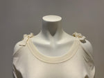 MASSIMO DUTTI WHITE BOW KNITTED SWEATER JUMPER SIZE XS EXTRA SMALL LADIES