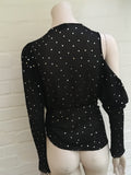 MAGDA BUTRYM Dresden metallic polka-dot silk-blend blouse top Ladies