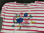 Petit Bateau Striped Cotton with Floral Print T shirt Size 6 years 116 cm children