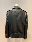 KARL LAGERFELD LEATHER BIKER JACKET SIZE I 44 F 40 lade