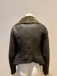 Amazing Muubaa Sheepskin Leather Shearling Biker Jacket UK 6 US 2 XS ladies