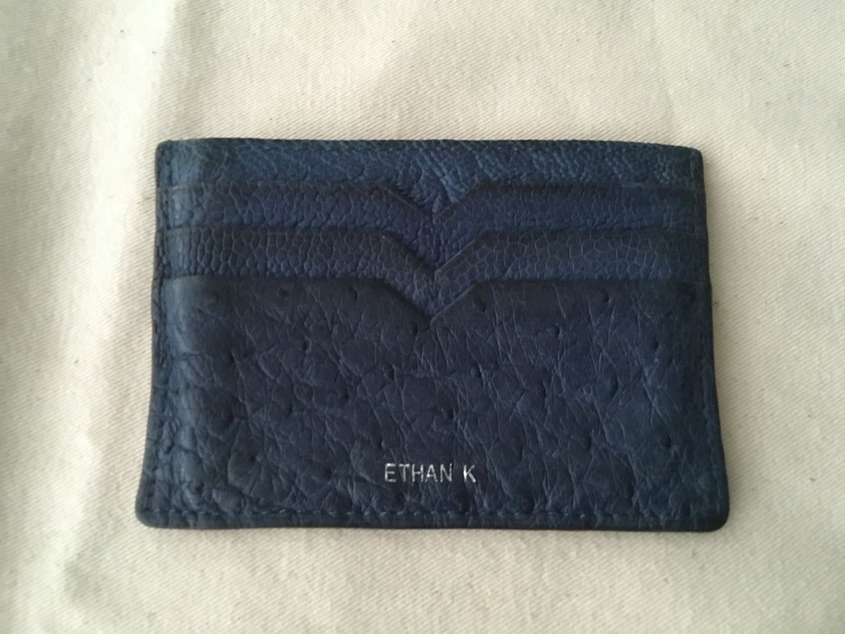 ETHAN K HARRODS GENUINE OSTRICH LEATHER CARDHOLDER men