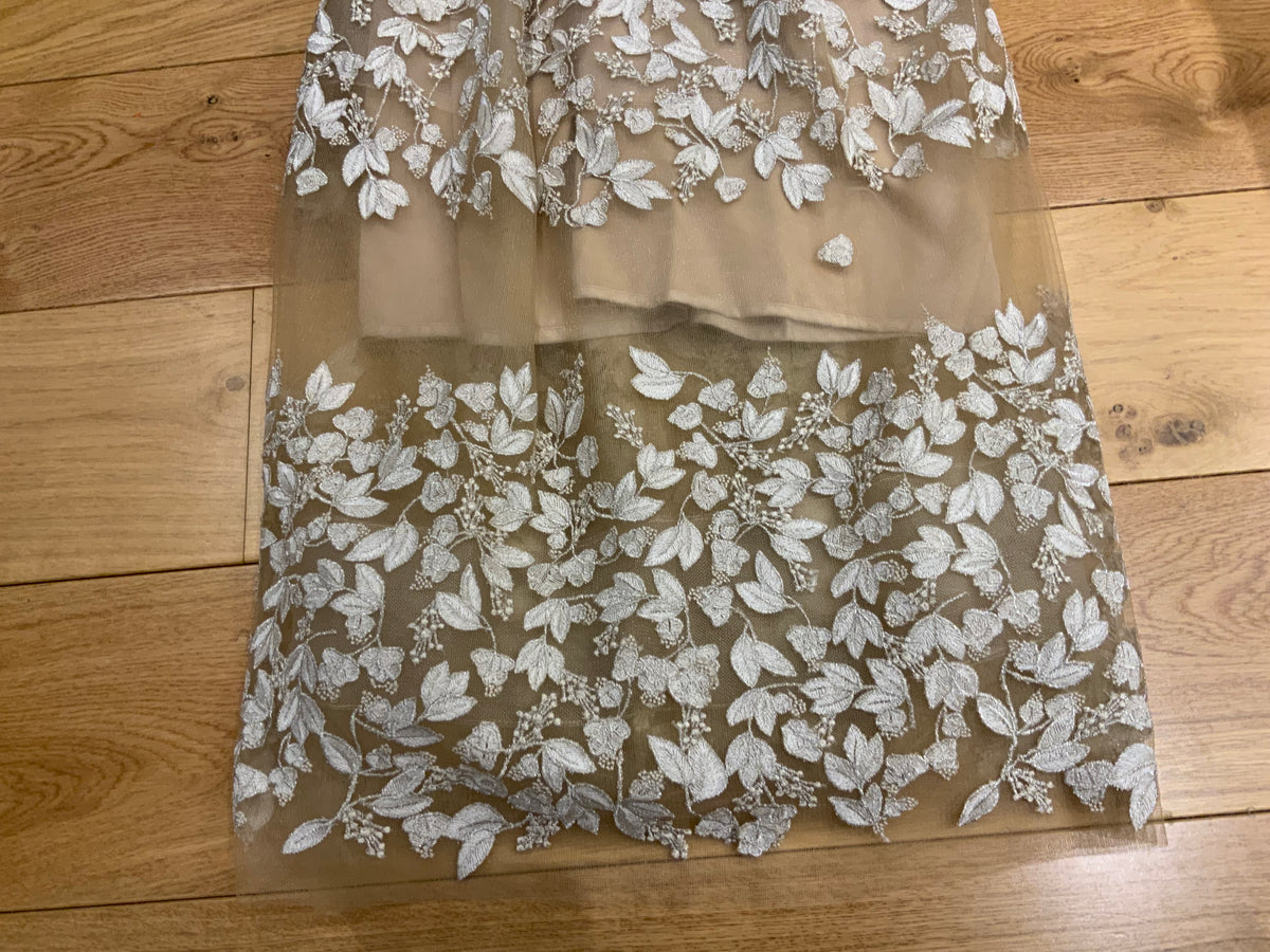 Razan Alazzouni Threads Embellishment Runaway Strapless Dress F 32 US 0 UK 4 ladies