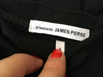 James Perse Standard Casual Scoop Short Sleeve Tee Shirt Black T shirt Size 1 S Ladies