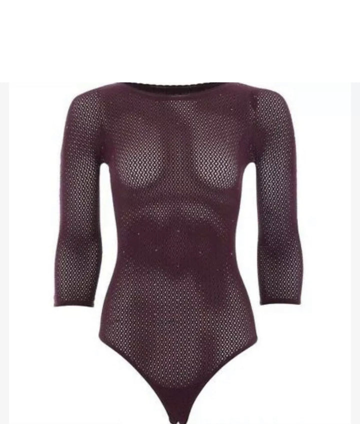 WOLFORD COMET String Body burgundy Swarovski crystals Size XS ladies