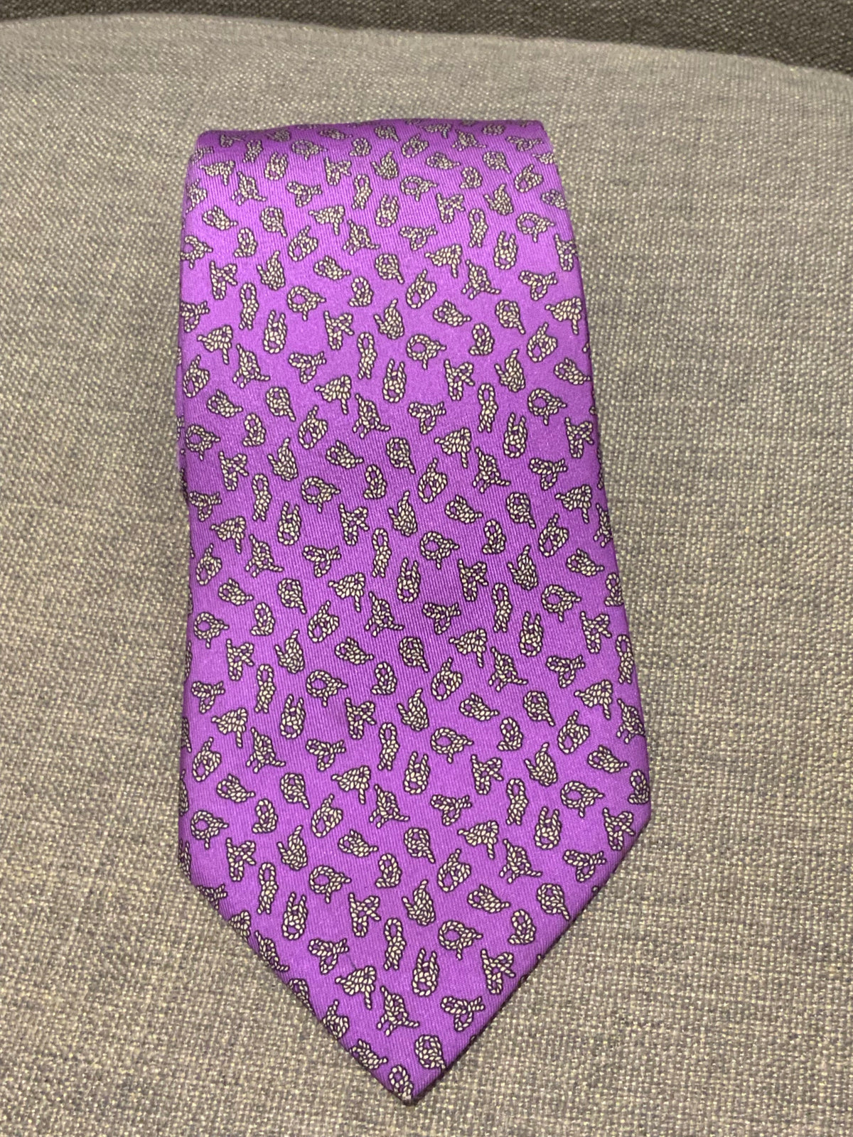 Hermès HERMES Paris Silk Purple Rope Print Tie 5561 MA 100% AUTHENTIC Men
